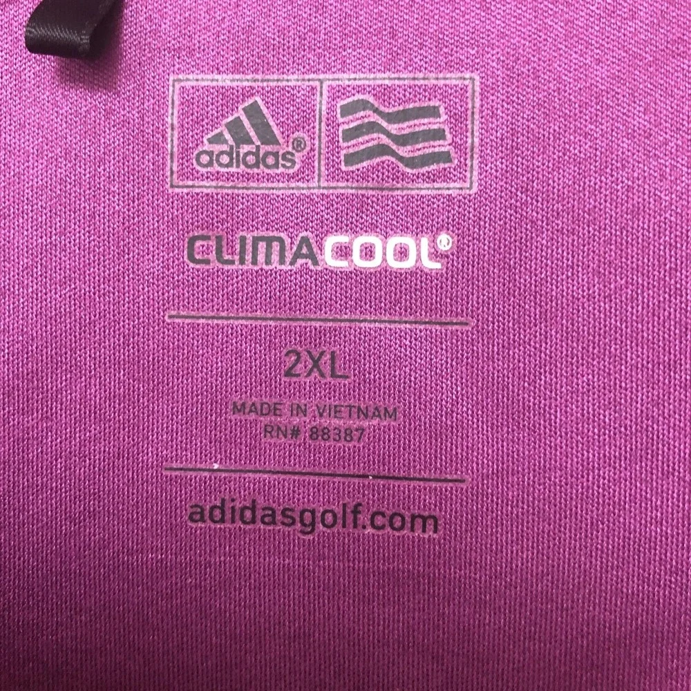 Adidas Mens Polo Shirt Climacool Purple Golf‎ Performance Activewear Wicking 2XL